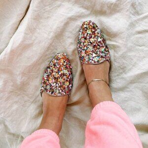 Llani Confetti Slides in Peach Size 9